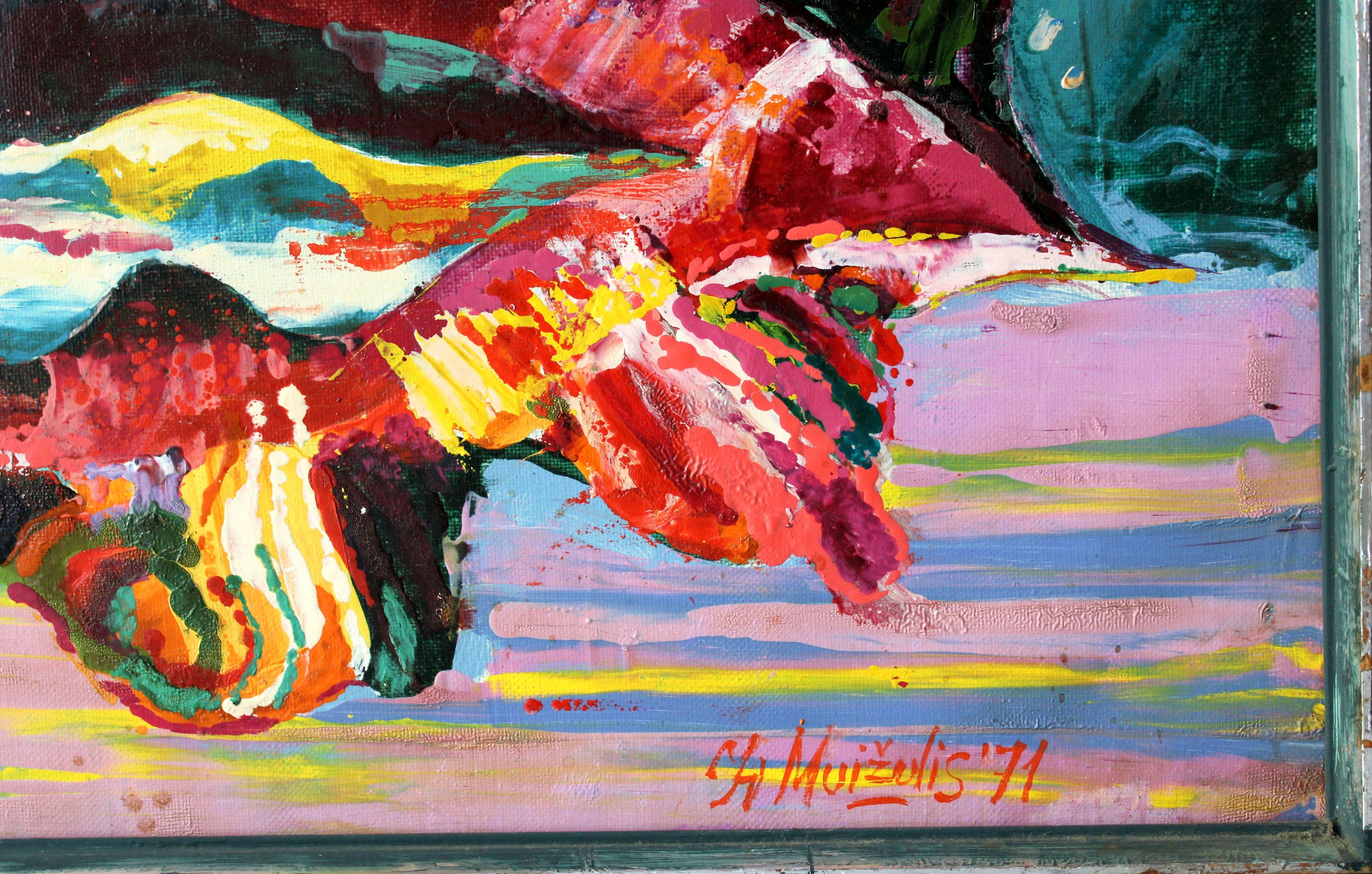 Ein antiker Fabel. 1971. Öl auf Leinwand, 100x150 cm, Öl (Abstrakter Expressionismus), Painting, von Ivars Muizulis 