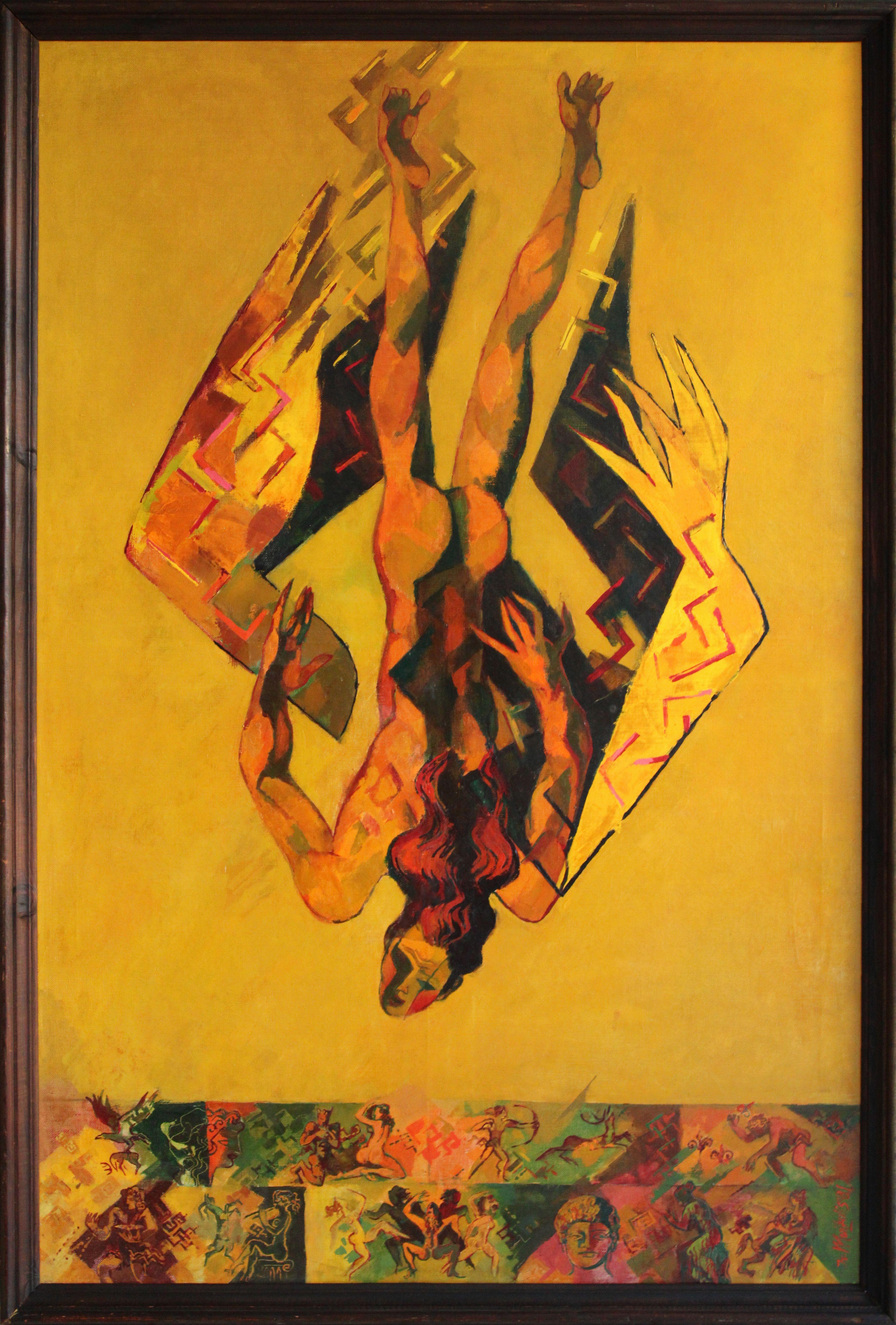 Ícaro. 1981. Óleo sobre lienzo, 100x150 cm - Painting Expresionismo abstracto de Ivars Muizulis 
