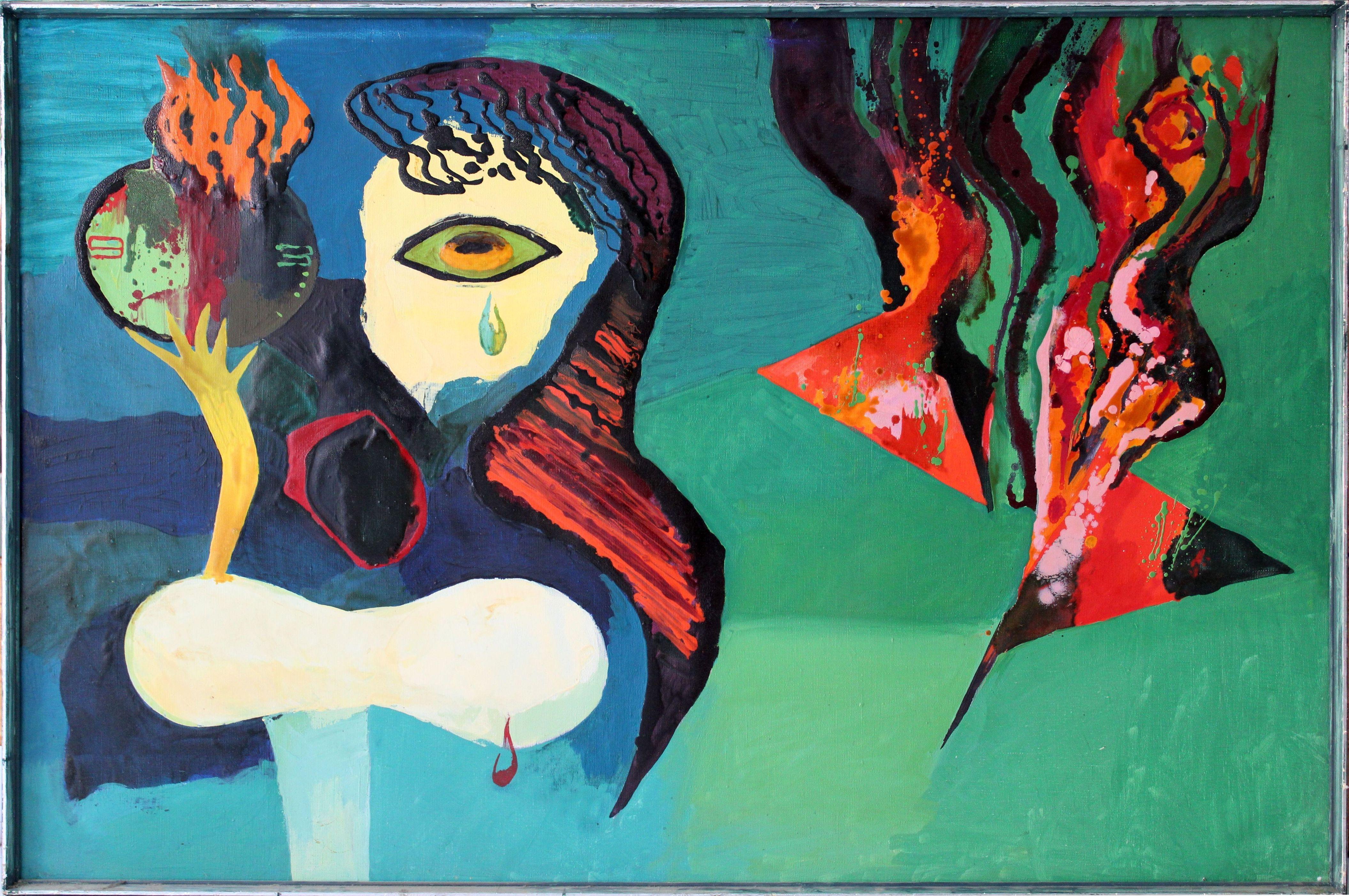 Scream. Canvas, oil, 100x150 cm - Painting by Ivars Muizulis 