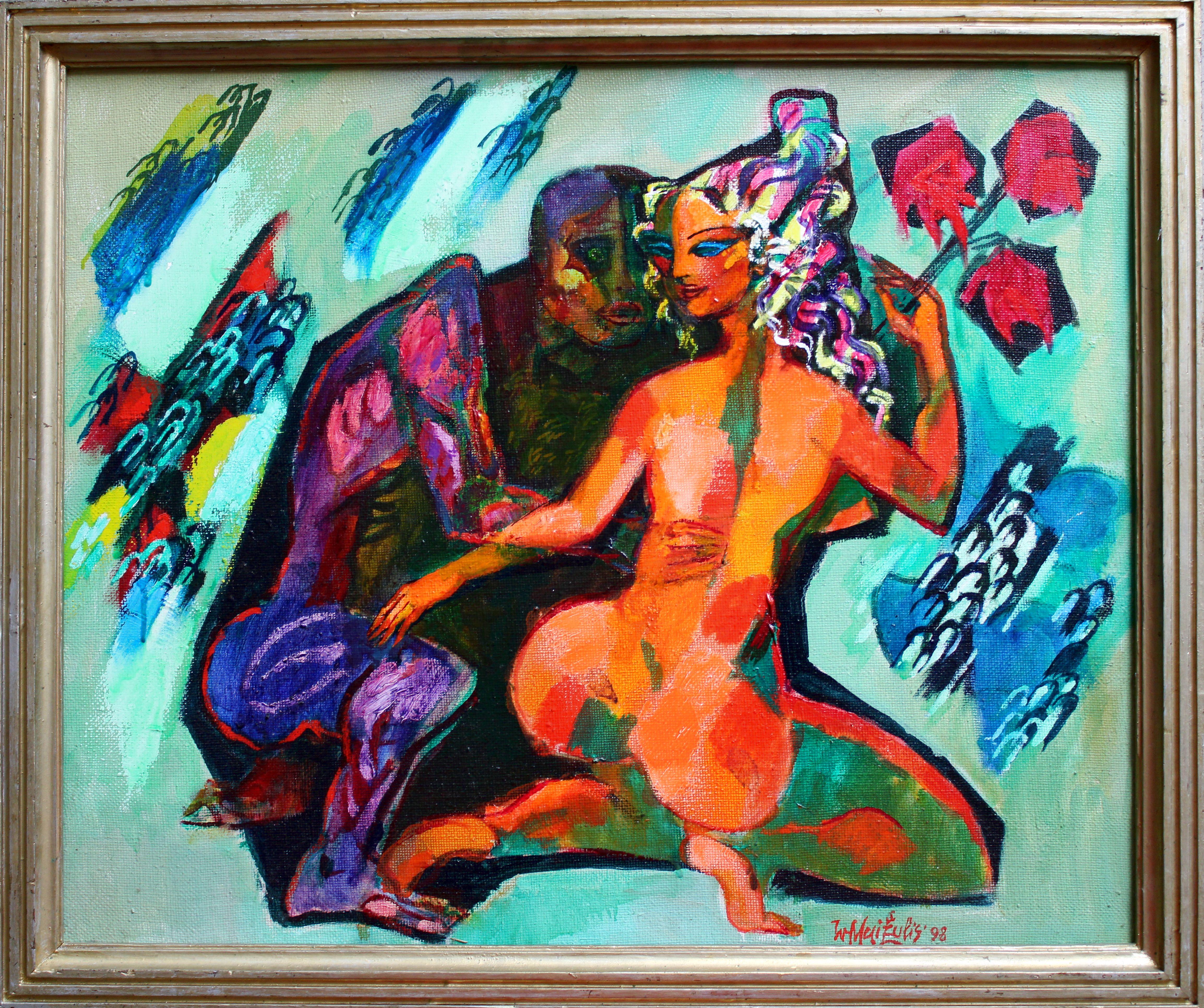 Toy. 1998, canvas, oil, 50 x 60 cm - Painting by Ivars Muizulis 
