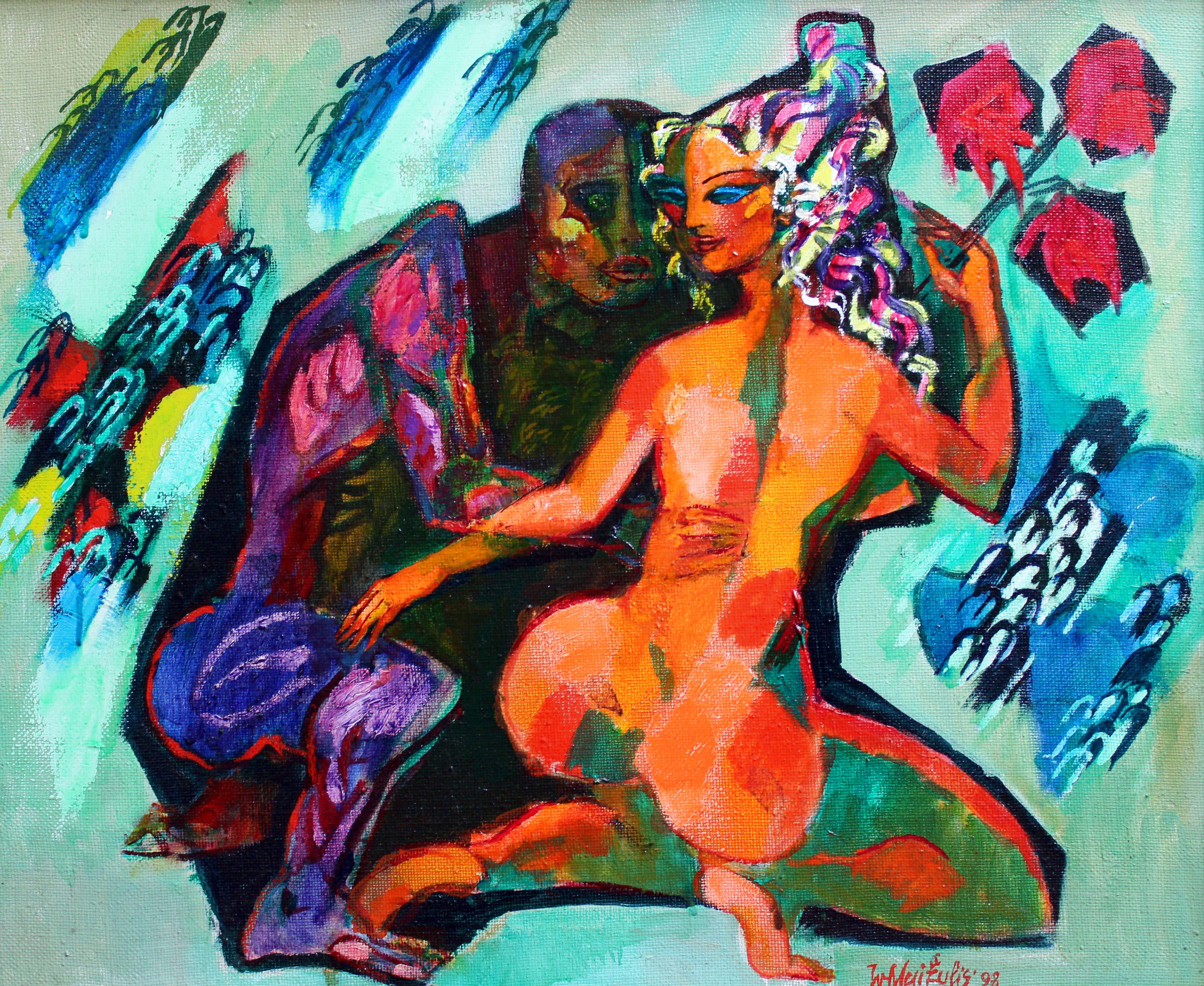 Ivars Muizulis  Figurative Painting - Toy. 1998, canvas, oil, 50 x 60 cm