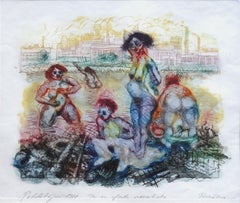 Bathers  11/21. 1988. Paper, colored etching, aquatint, 51x60 cm
