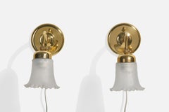 Ivars, Wall Light, Brass, Glass, Sweden, 1960s