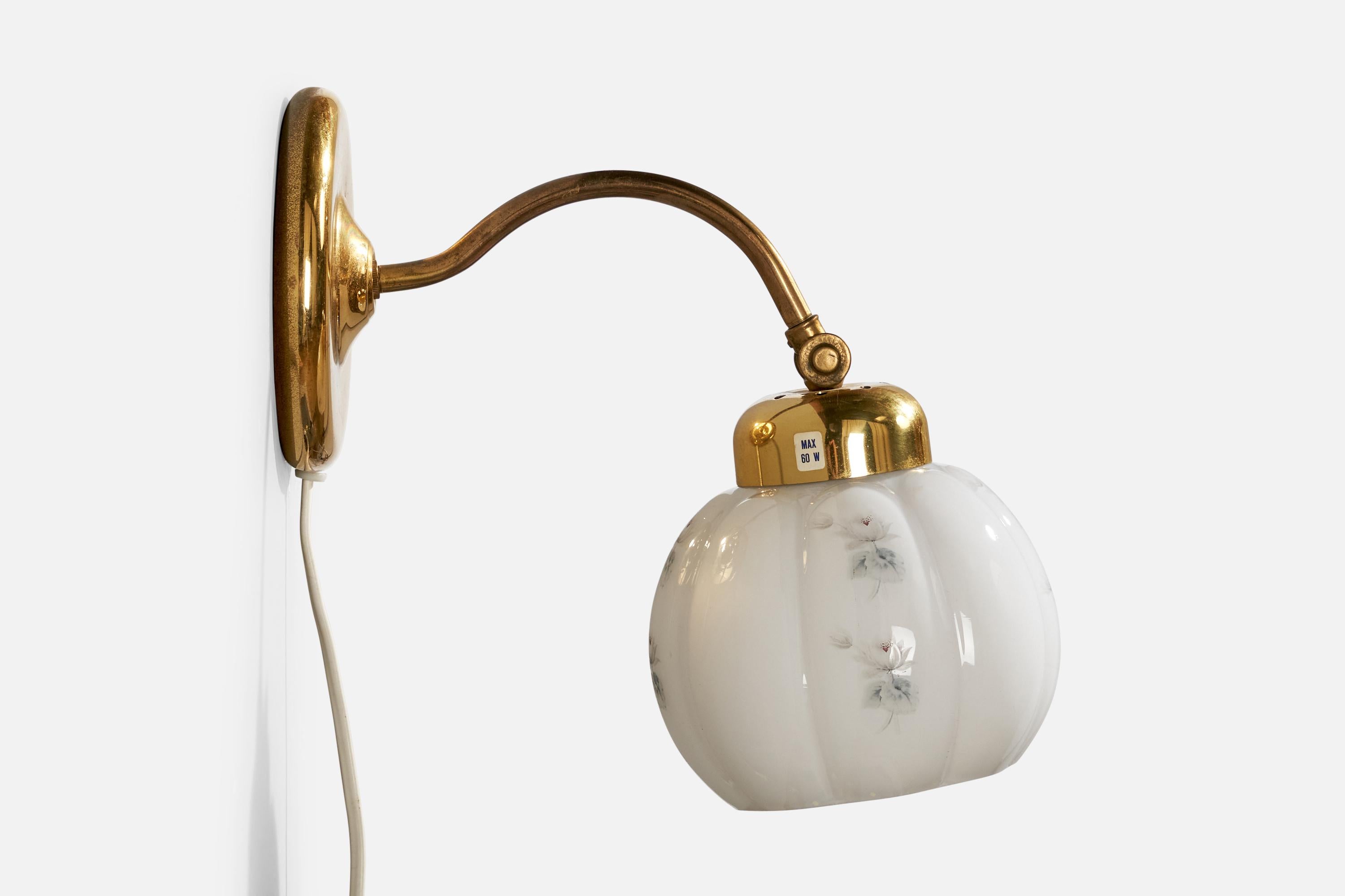 Mid-20th Century Ivars, Wall Lights, Brass, Glass, Sweden, 1960s For Sale