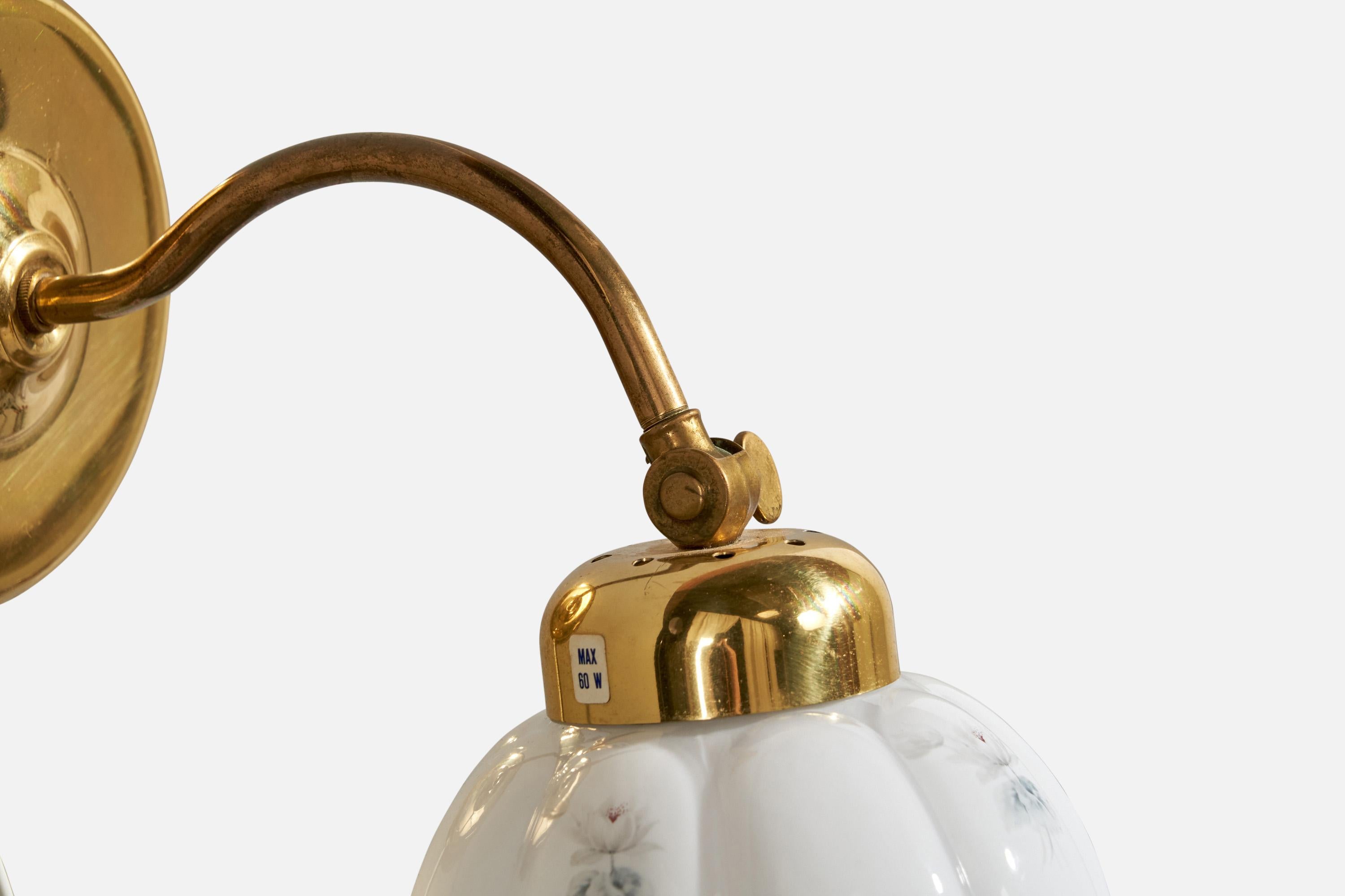 Ivars, Wall Lights, Brass, Glass, Sweden, 1960s For Sale 2
