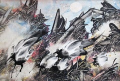 Uccelli. 2003. Cartone, tecnica dell'autore, 19x27 cm