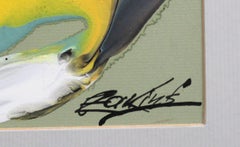 Blue whale. Author technique, cardboard, 13x18 cm