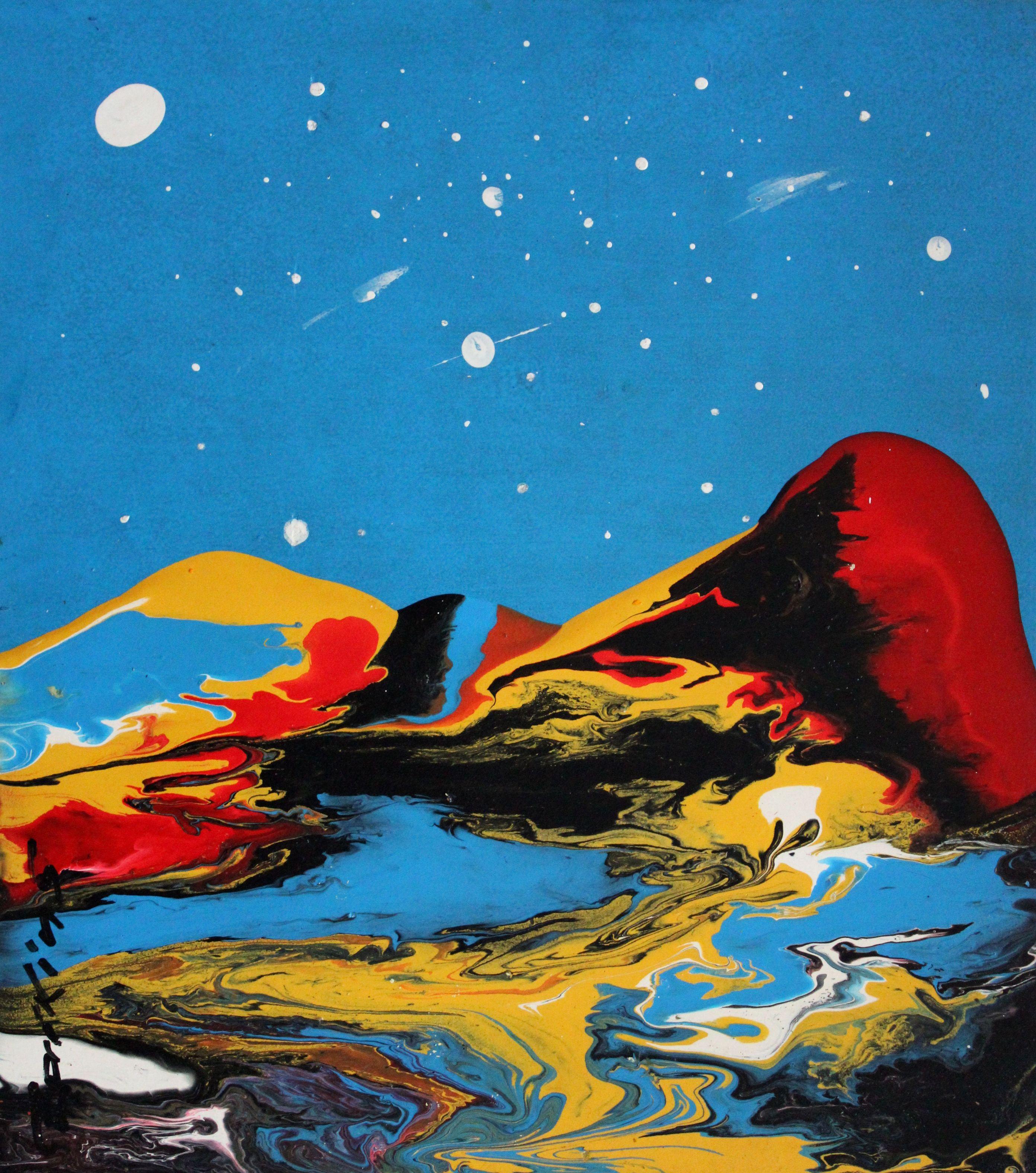 Ivars Zaikins  Abstract Painting – Fuji. 2002. Cardboard, Technik des Autors, 43 x 37, 5 cm