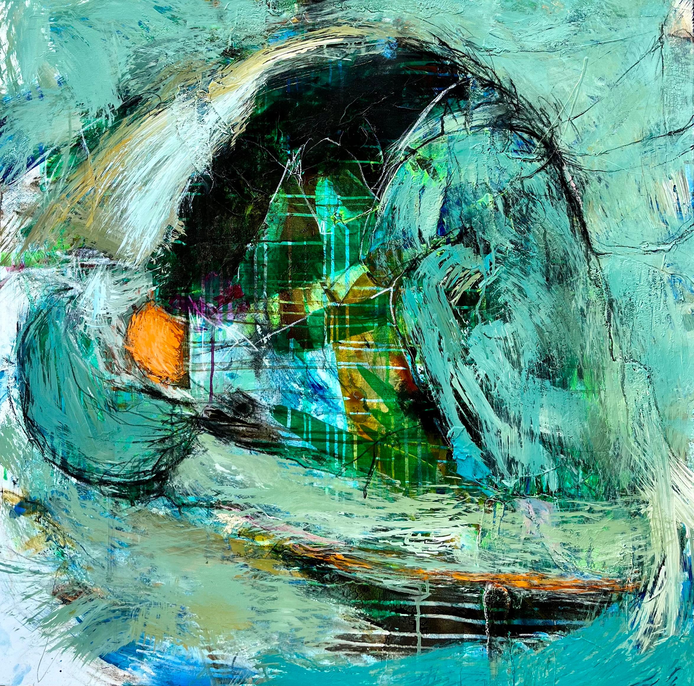 Abstract Painting di Ivaylo Angelov - Moon River Pittura astratta originale di grandi dimensioni Arte moderna pronta da appendere