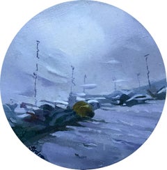 Never Ending Rain. 2024. Oil on canvas, D20 cm. Signed