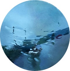 Never Ending Rain II. 2024. Oil on canvas, D20 cm. Signed