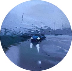Never Ending Rain III. 2024. Oil on canvas, D20 cm. Signed