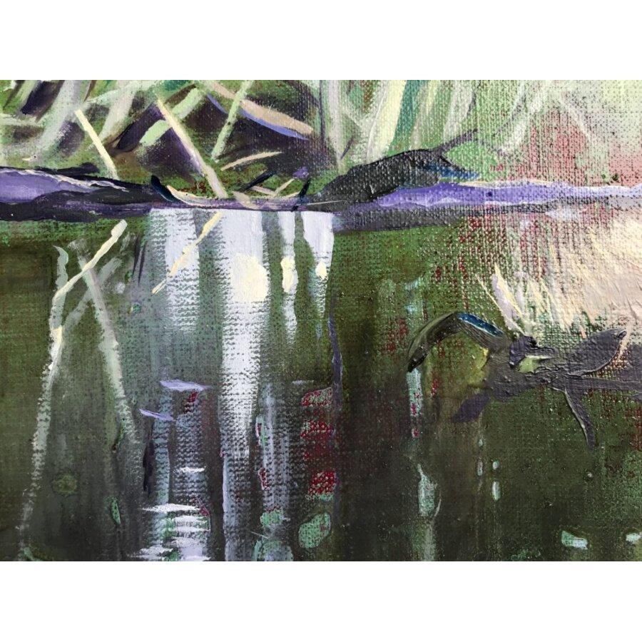 Swamp Studio. 2024, Öl auf Leinwand, 30x25 cm – Painting von Ivdra Antra