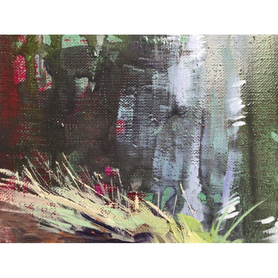 Swamp Studio. 2024, Öl auf Leinwand, 30x25 cm (Schwarz), Landscape Painting, von Ivdra Antra