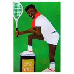'I've Got Tennis Elbows' Painting by Alan Fears Acrylic on Paper Portrait