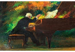 Iver Rose 'American, 1899-1972' Oil on Masonite, "the Pianist"