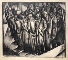 BREAD LINE - Large Strong 30's Modernist Labor Print