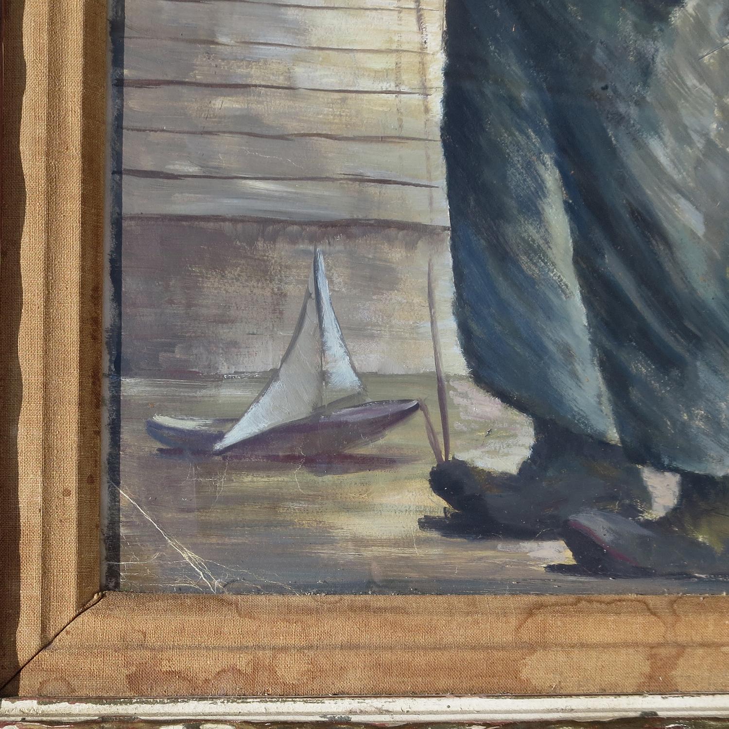 Mid-20th Century Iver Rose WPA Era Oil Painting 