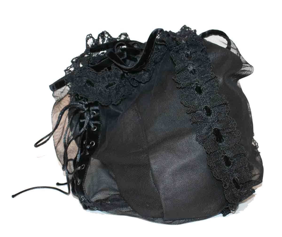 Black Yves Saint Laurent  Leather And Lace Bag
