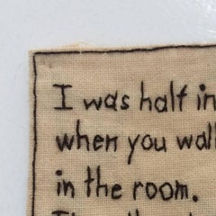 Half in Love- written embroidery on fabric