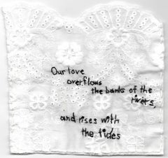 Our love overflows- love narrative embroidery on fabric