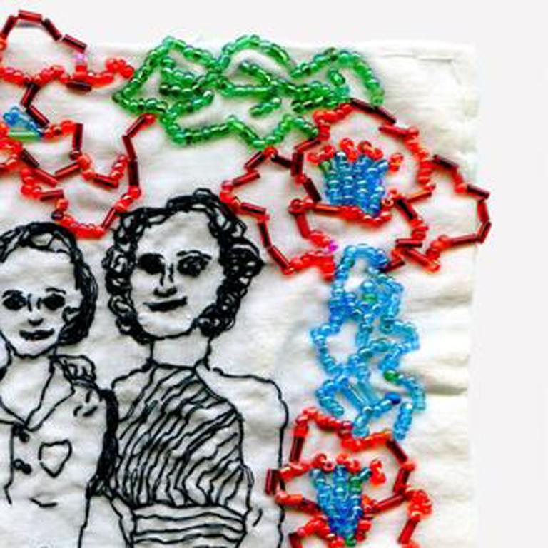 embroidered family portrait