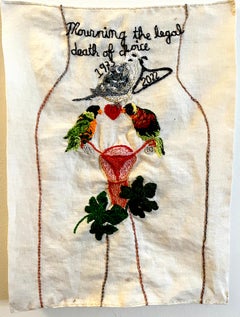 Fertilité pour femmes Pro Choice - broderie avec motif floral sur tissu vintage