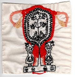 Fertilité pour femmes Pro Choice - broderie avec motif polonais sur tissu vintage