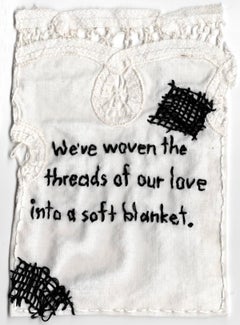 Gewebt  the threads of our love- love narrative Stickerei auf Stoff