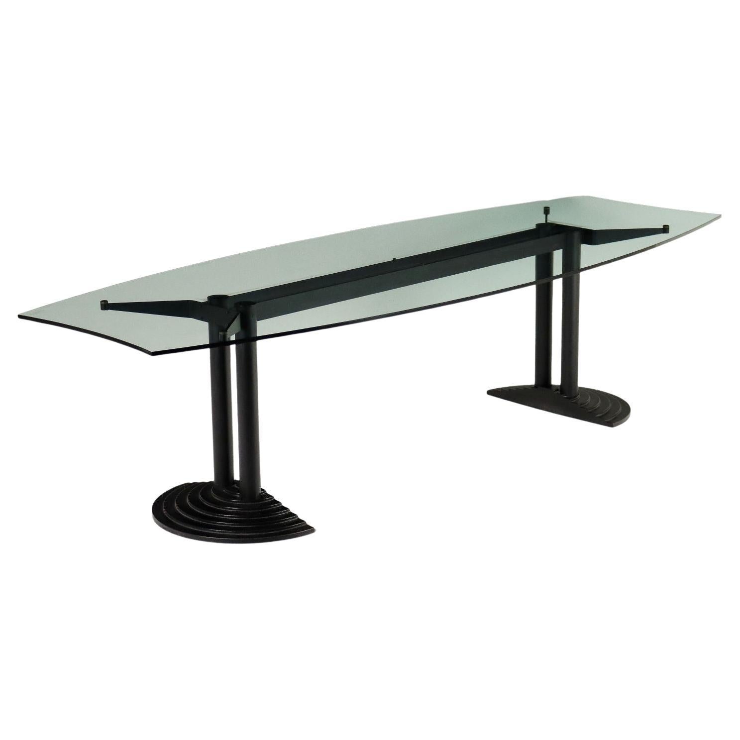 Table de conférence IVM Verre Italie, années 1960