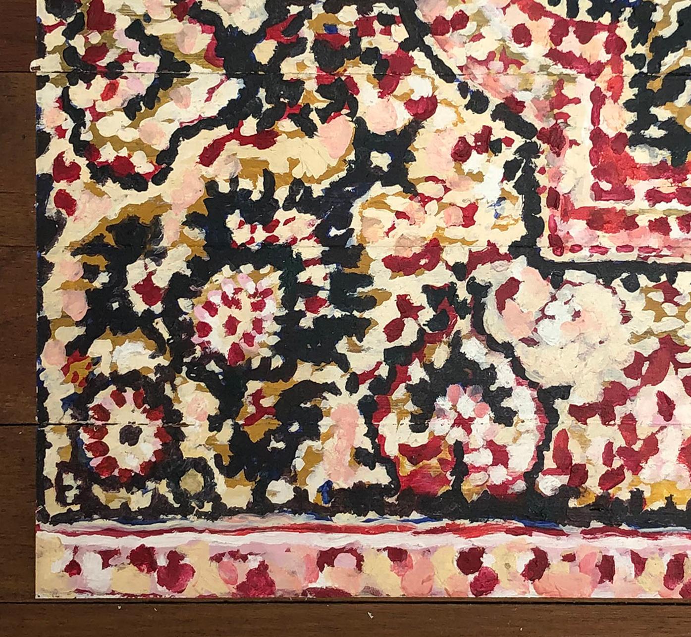 The artist is inspired by the relationships between the past and the present, creating works that function as archaeological finds. His pieces, which include floors and toys, reconstruct a historical material legacy, evoking the elaborate tiles of