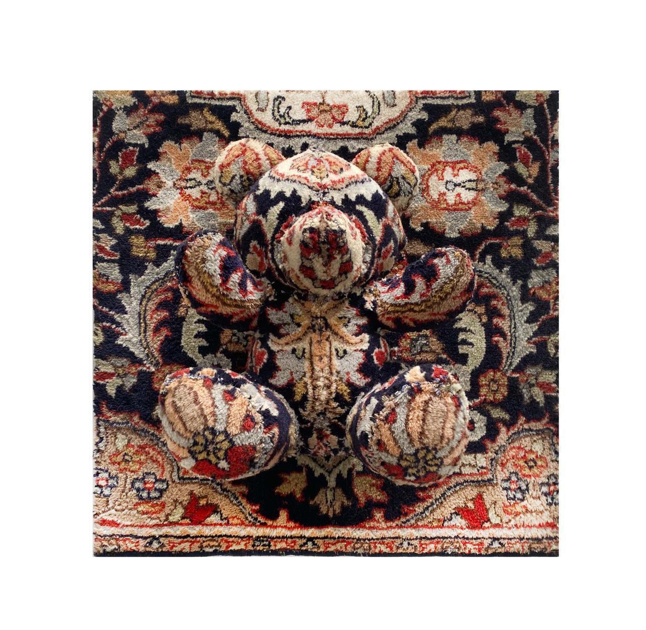 Hypomnema, Wall sculpture. Handmade from an oriental rug. - Contemporain Mixed Media Art par Iván Castiblanco