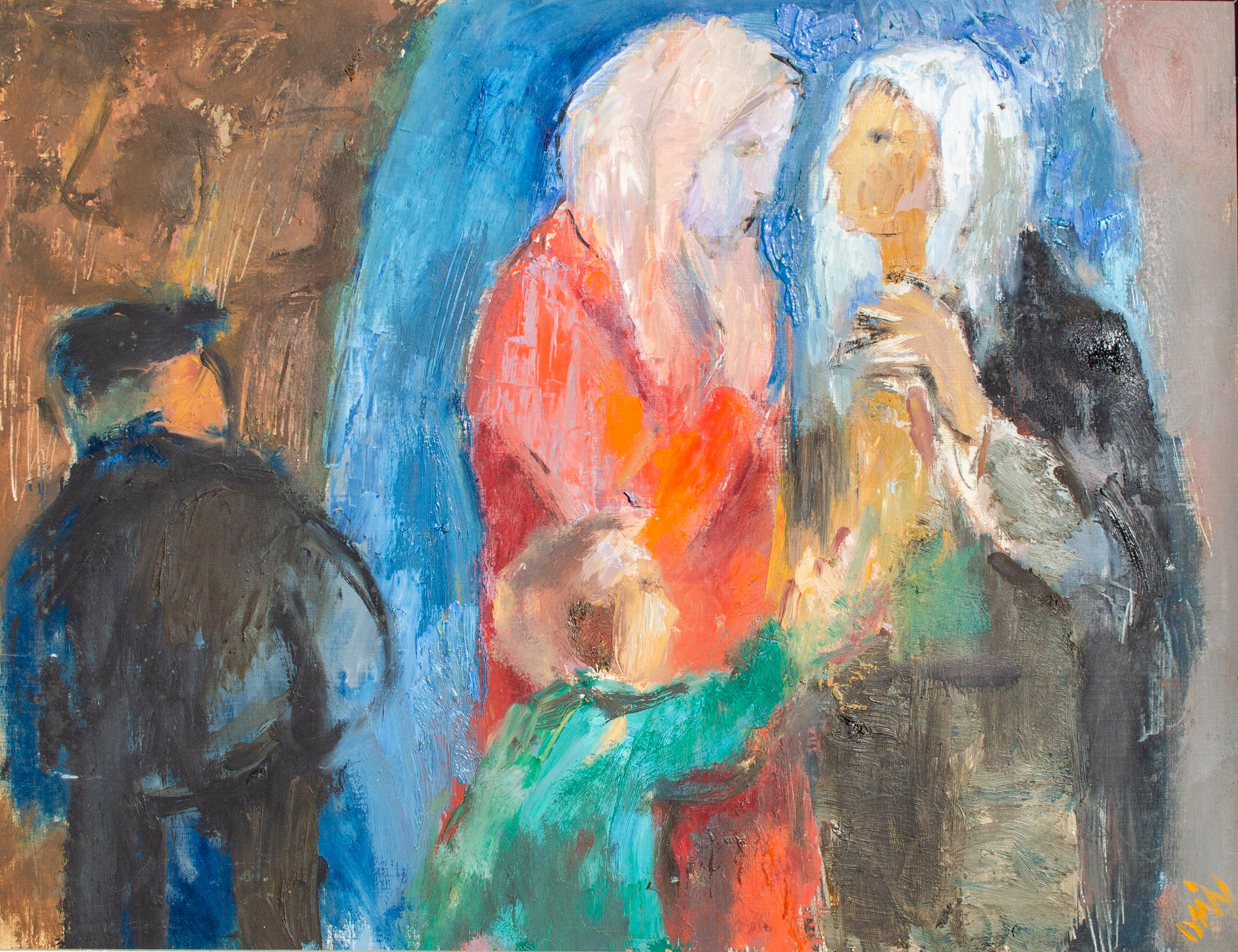 Iván Szilárd (Ungheria, 1912-1988)
Találkozás, 20° secolo
Olio su tavola
21 1/4 x 27 1/2 pollici.
Incorniciato: 25 1/2 x 31 1/2 pollici.
Firmato in basso a destra

Esposto a:
Csontváry Terem

Grazioso dipinto di un incontro misterioso dell'artista