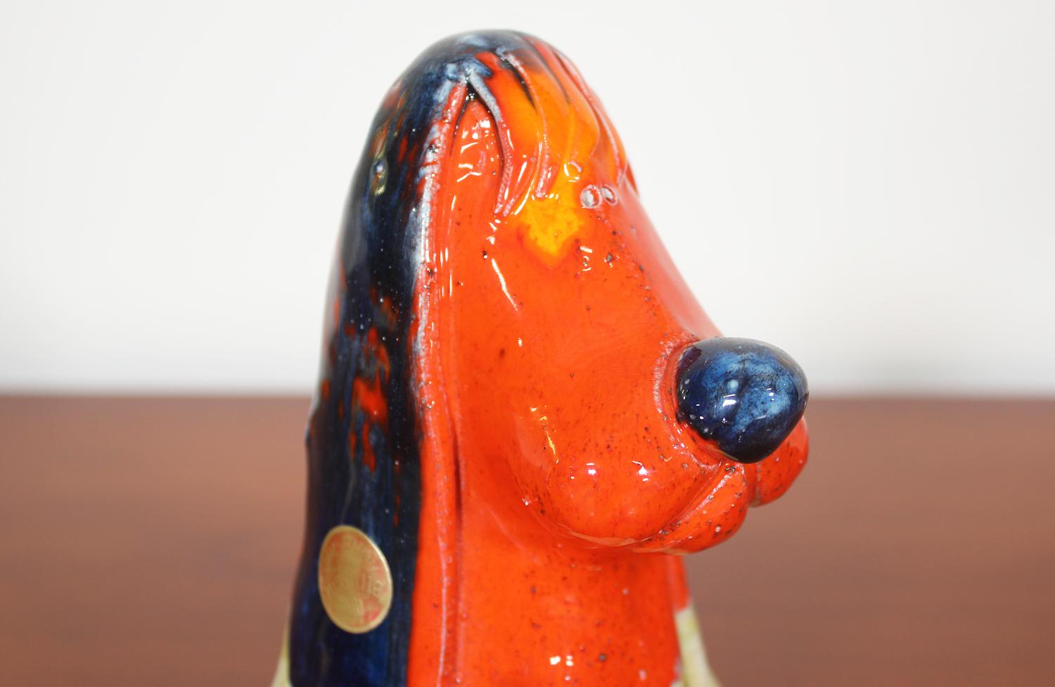 Mid-20th Century Ivo de Santis Ceramic Dog Sculpture for Gli Etruschi