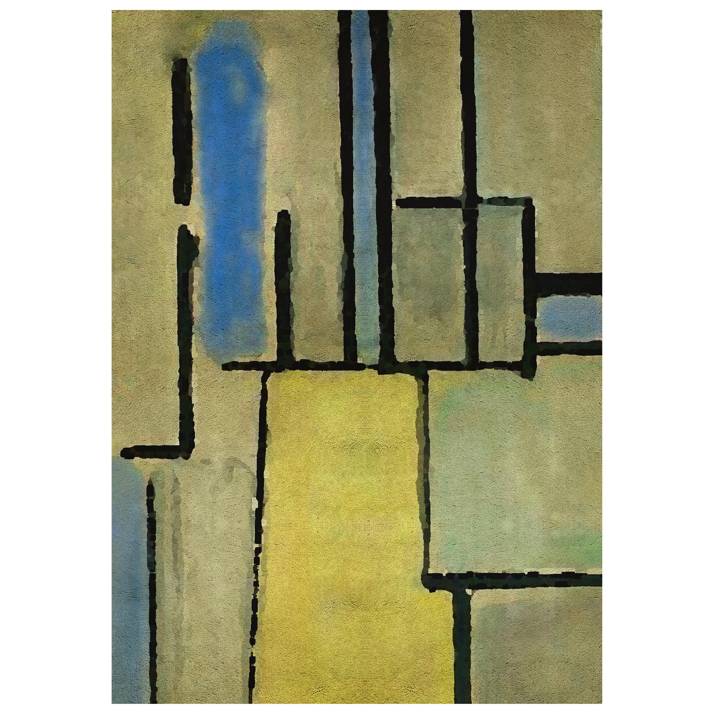 Ivo Rug in Hand Tufted Wool and Botanical Silk by Rug'Society For Sale