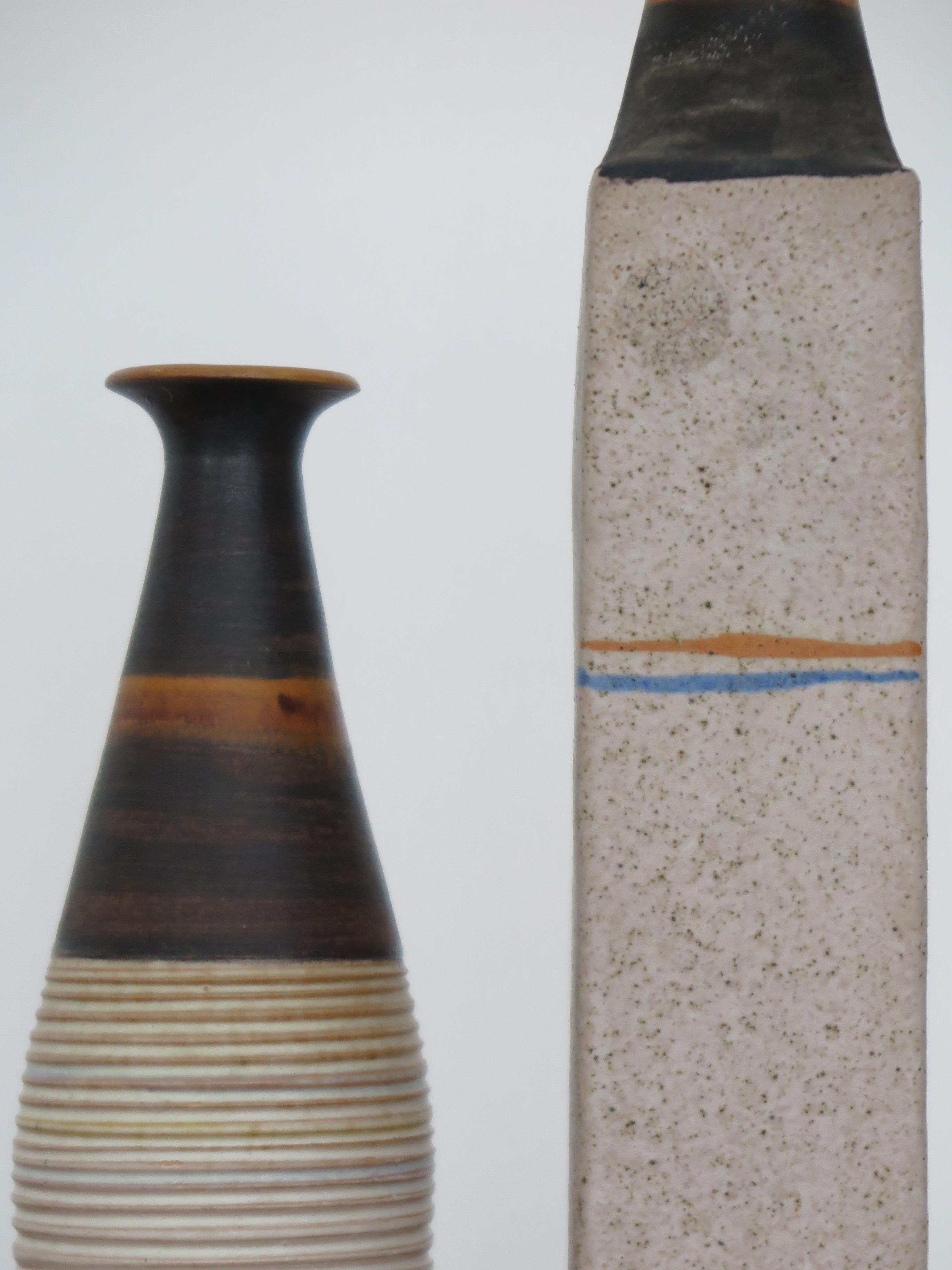 Italienische Mid-Century Modern Design Keramik Vasen oder Flaschen Set Serie 