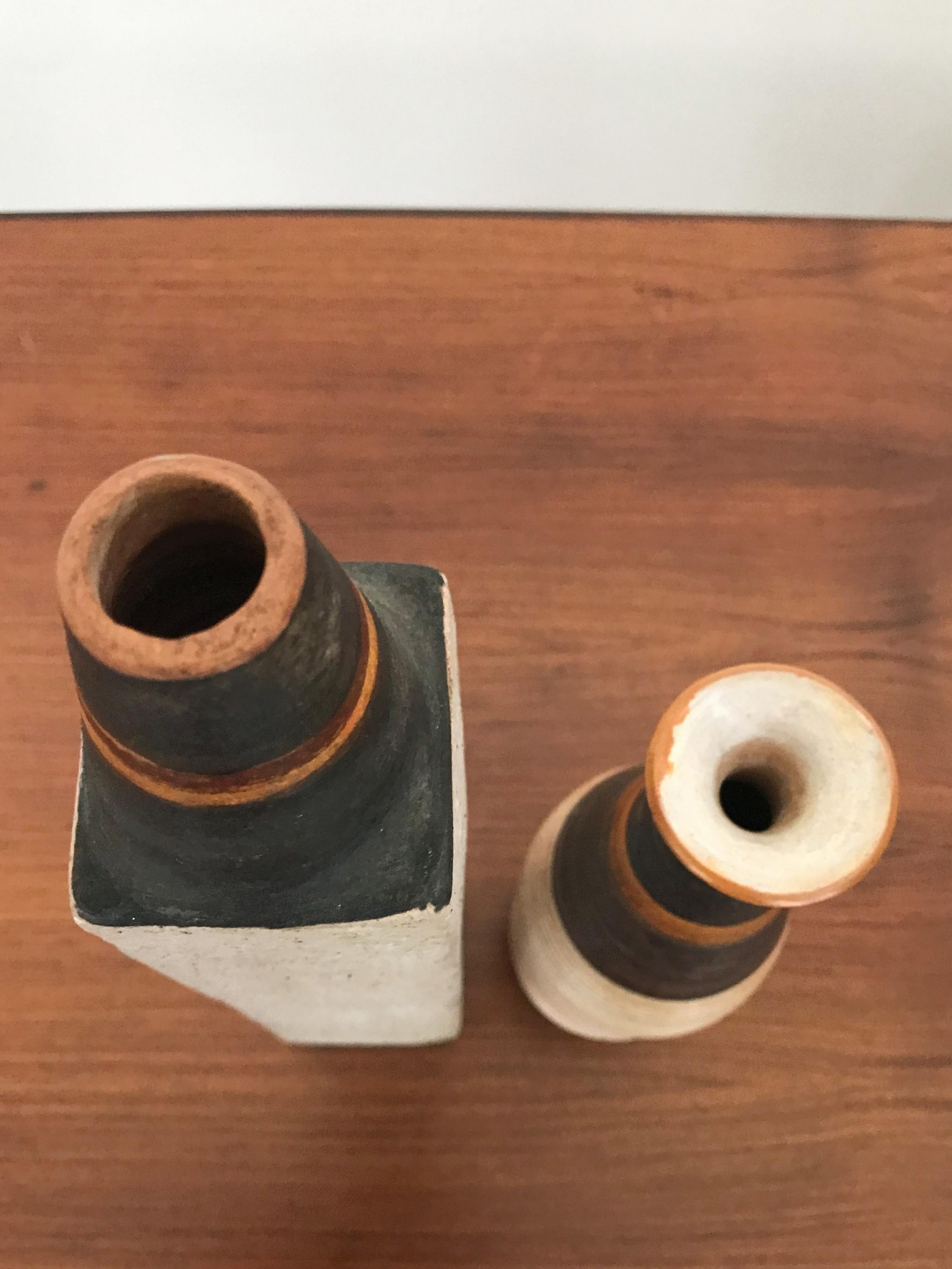 Ivo Sassi Mid-Century Modern Design Italienische Keramik Vasen Flaschen Set, 1950er Jahre im Angebot 3