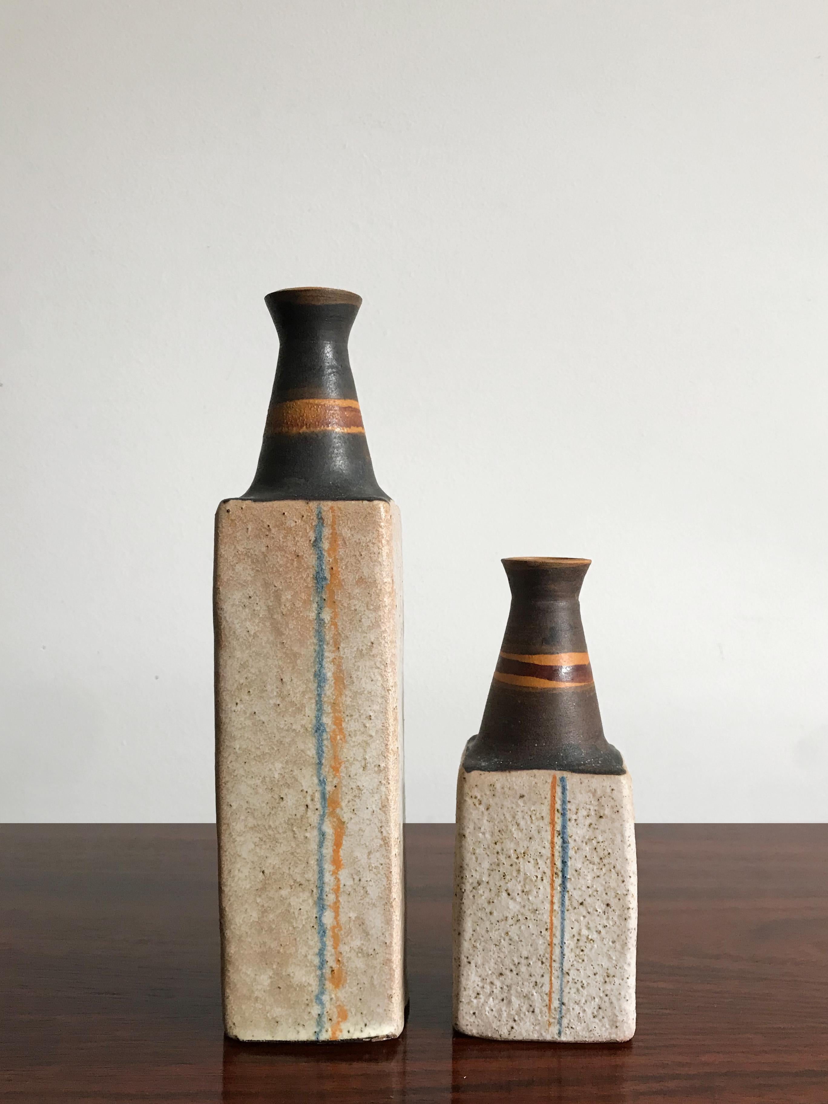 Ivo Sassi Mid-Century Modern Design Italian Ceramic Vases Bottles Set, 1950s For Sale 2