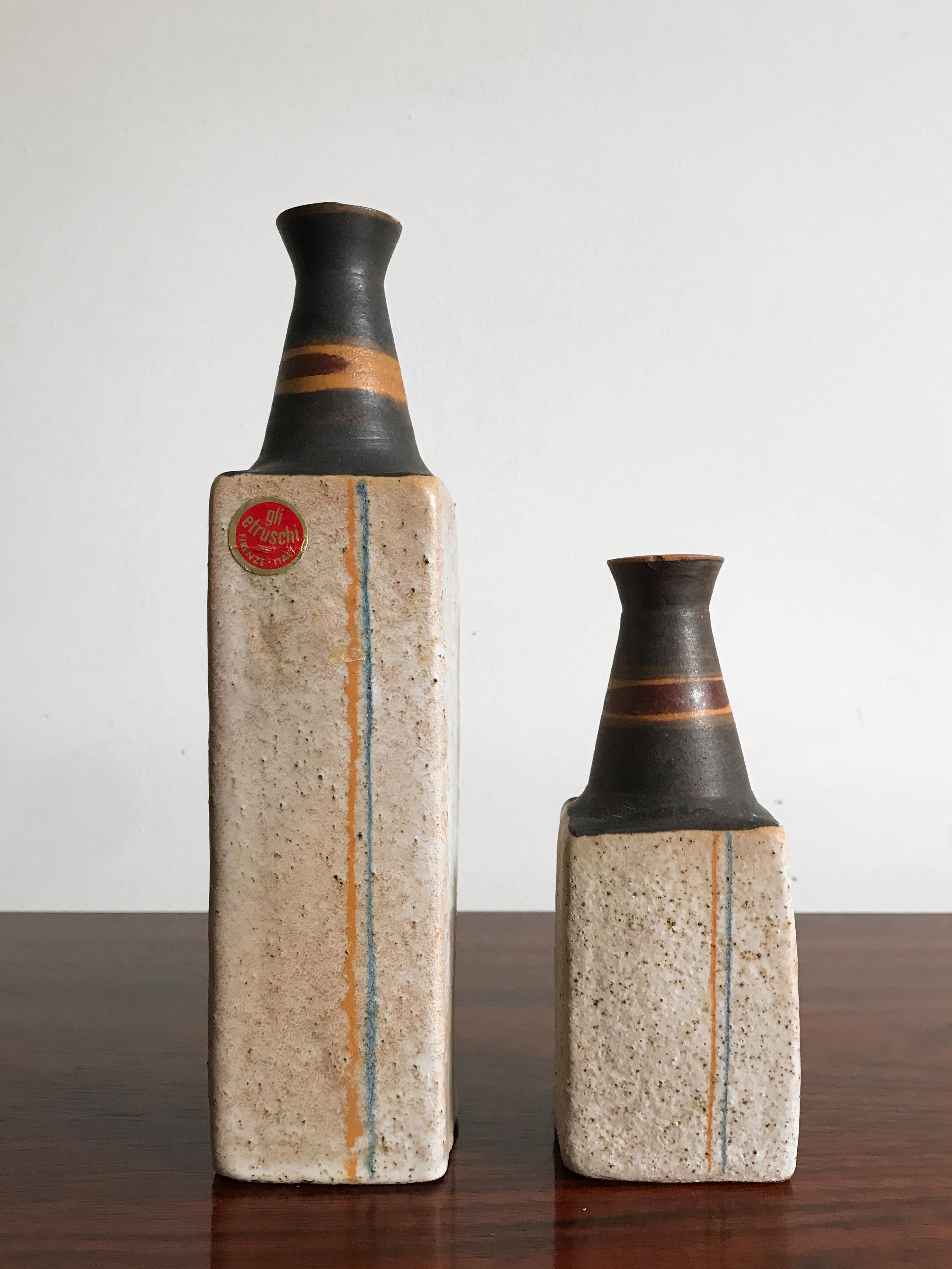 Ivo Sassi Mid-Century Modern Design Italian Ceramic Vases Bottles Set, 1950s For Sale 3
