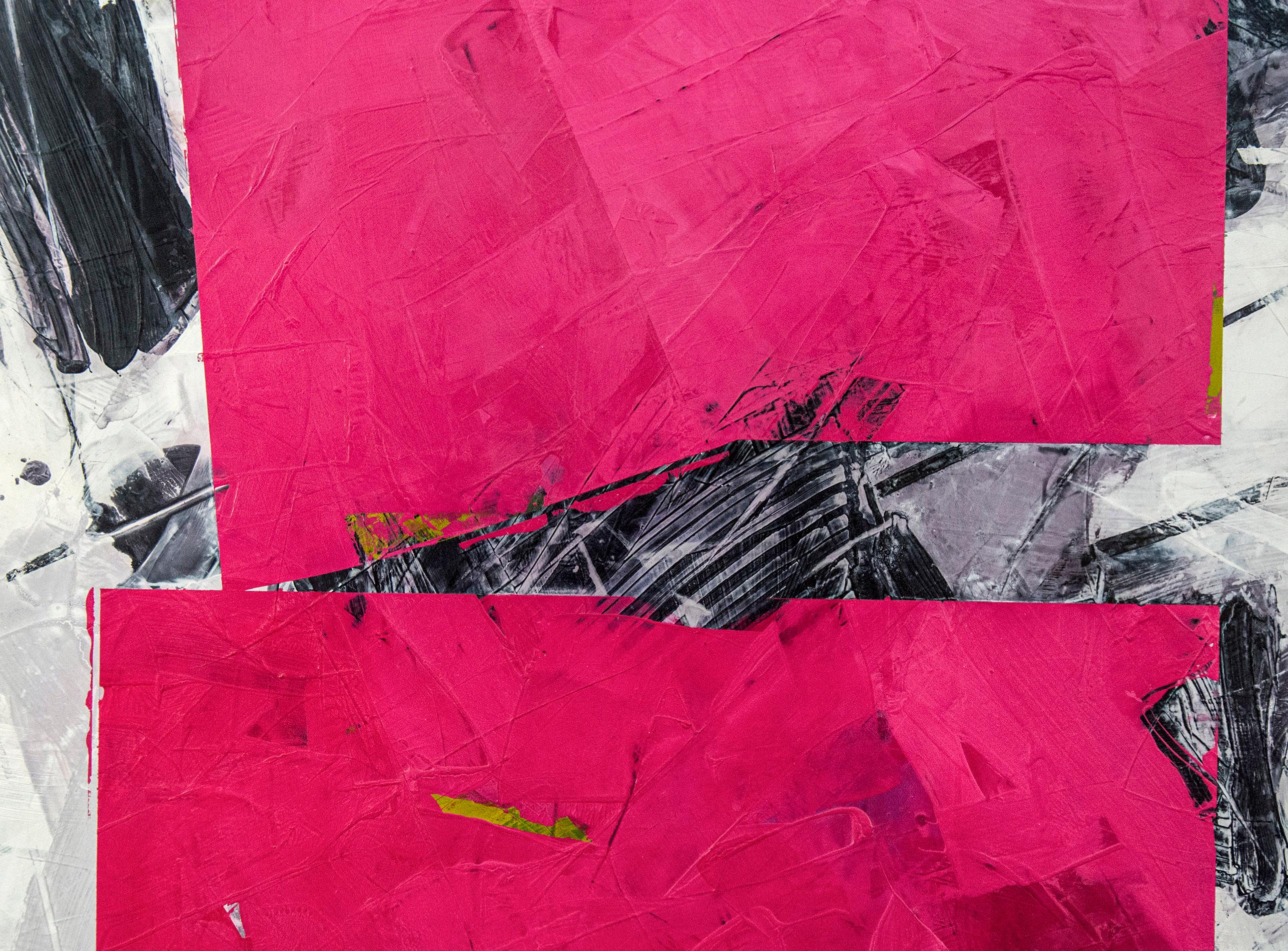 Crimson No 2 - große, kühne, abstrakte Formen, Marmorstaub, Acryl, Wachs auf Leinwand (Zeitgenössisch), Painting, von Ivo Stoyanov