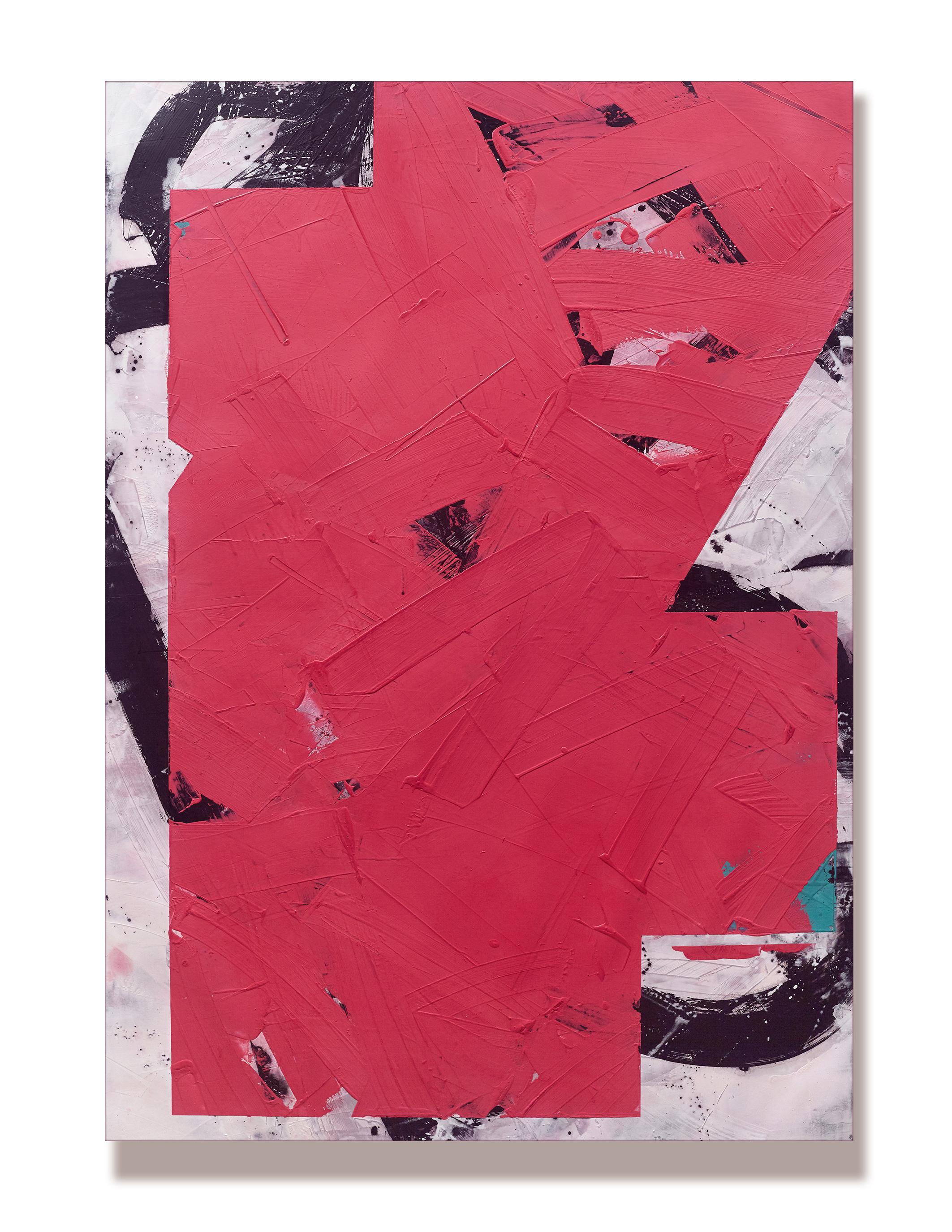 Crimson No.8 - contemporaneo, astratto, polvere di marmo, cera, acrilico su tela - Painting Contemporaneo di Ivo Stoyanov