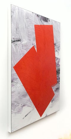 Dark Orange No 40 – kräftige abstrakte Formen:: Marmorstaub:: Acryl:: Wachs auf Leinwand