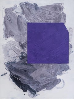 Purple No III - forme astratte e audaci, polvere di marmo, acrilico e cera su tela