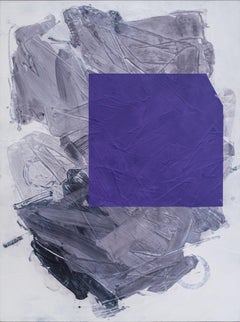 Purple No III - bold, abstract shapes, marble dust, acrylic and wax on canvas