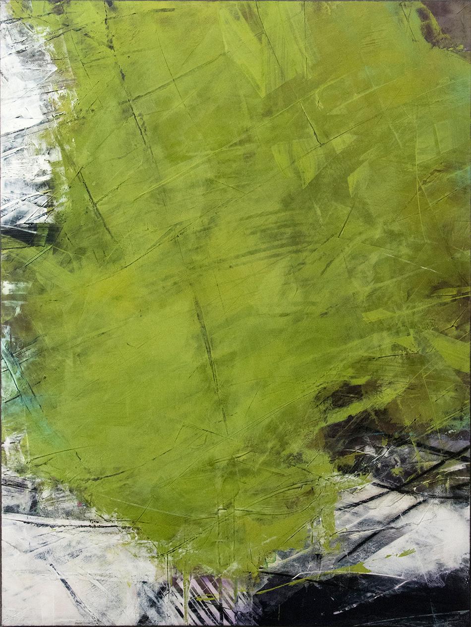 Ivo Stoyanov Abstract Painting - Variations in Green No 1