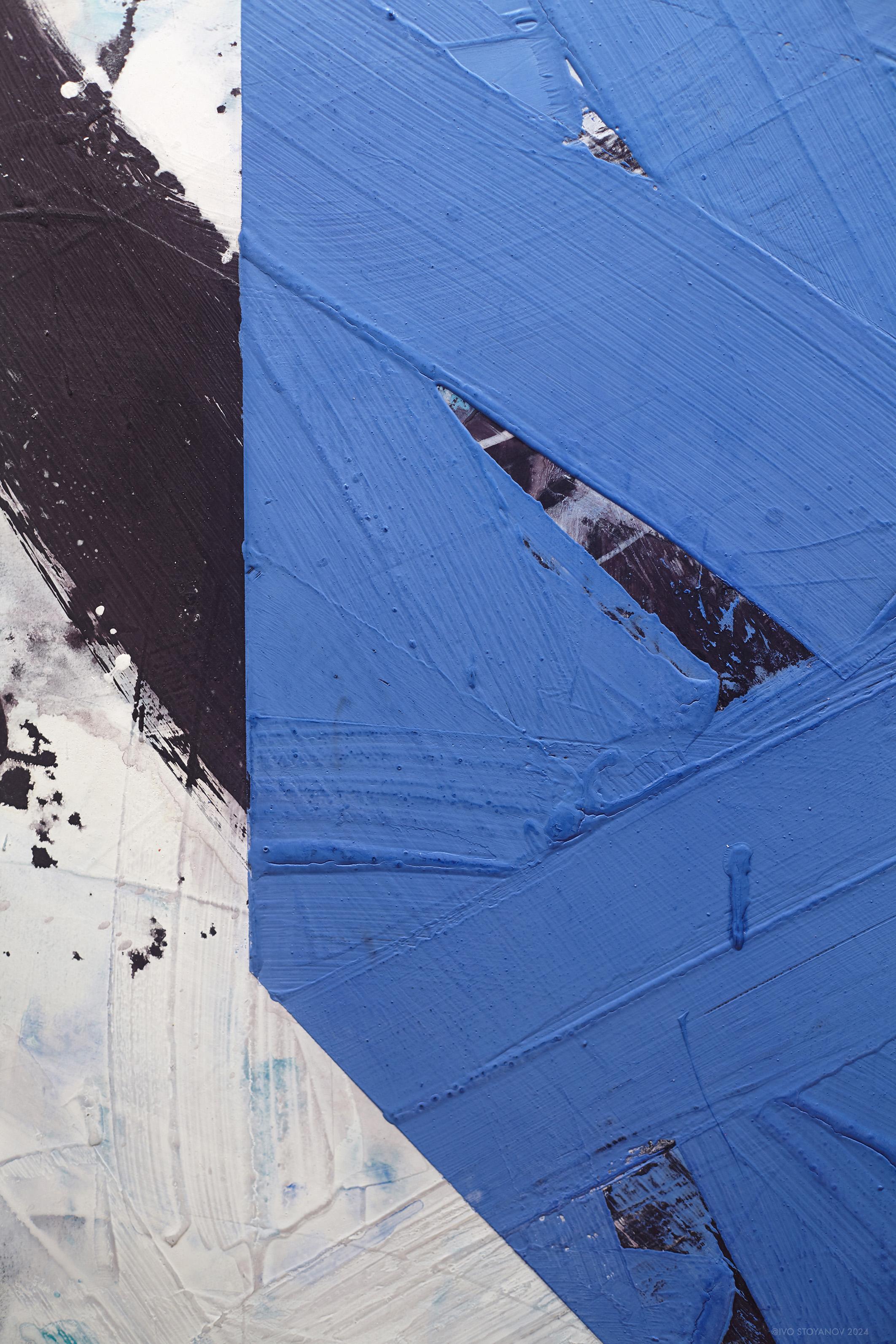 Vivid Blue No.38 - contemporaneo, astratto, polvere di marmo, cera, acrilico su tela - Painting Contemporaneo di Ivo Stoyanov