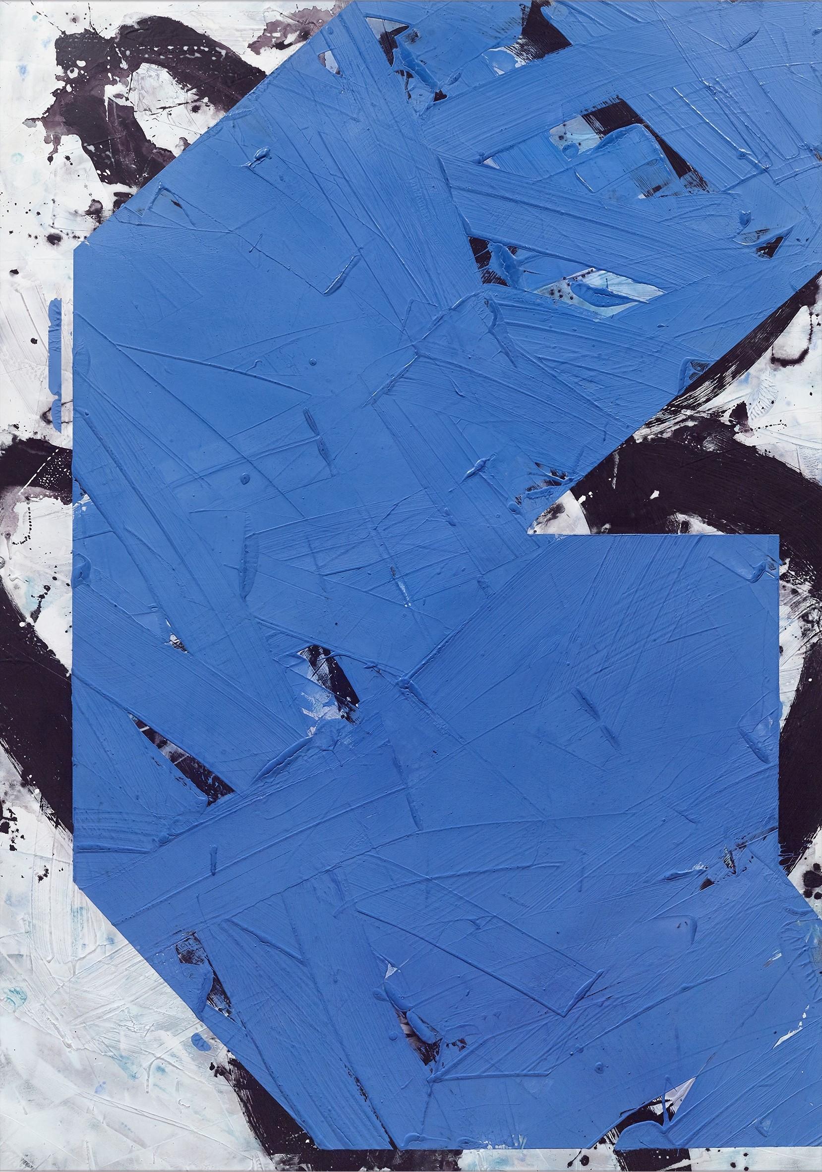Vivid Blue No.38 - contemporaneo, astratto, polvere di marmo, cera, acrilico su tela