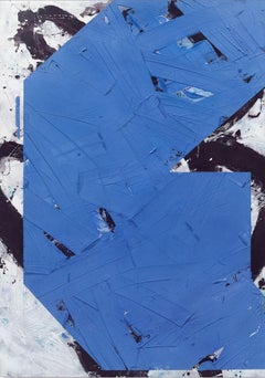 Vivid Blue No.38 - contemporain, abstrait, poussière de marbre, cire, acrylique sur toile