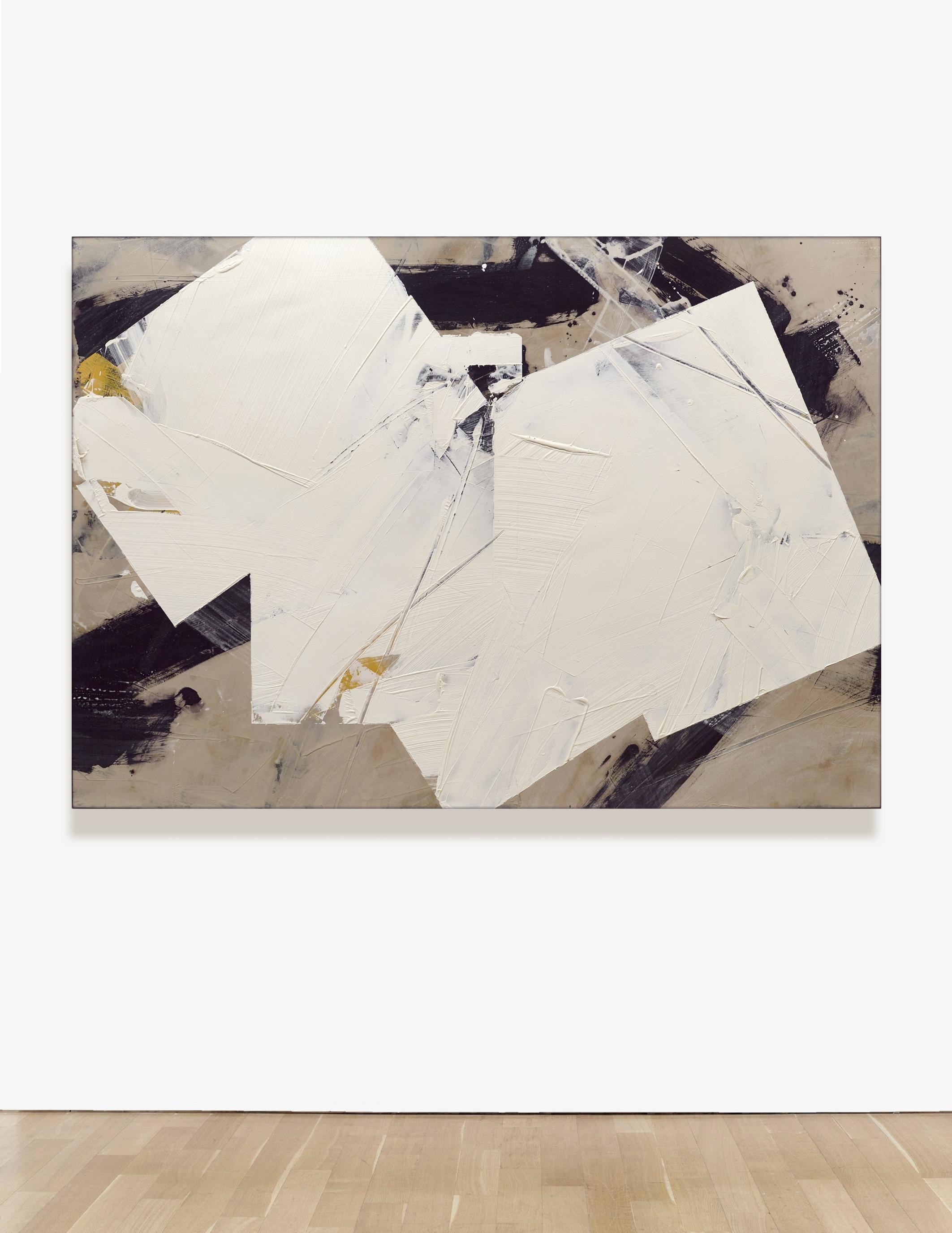 White No 9 - soft, contemporary, abstract, marble dust, wax, acrylic on canvas For Sale 5