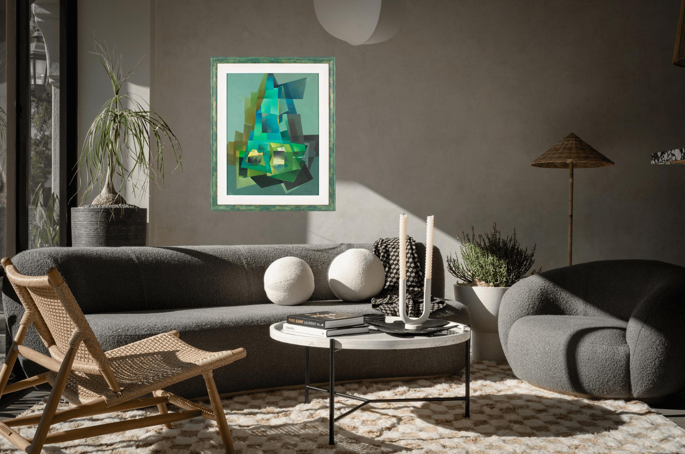 Abstract Cubist Oil on Canvas Painting by Ivo Tartarini, circa 1970 For Sale 1